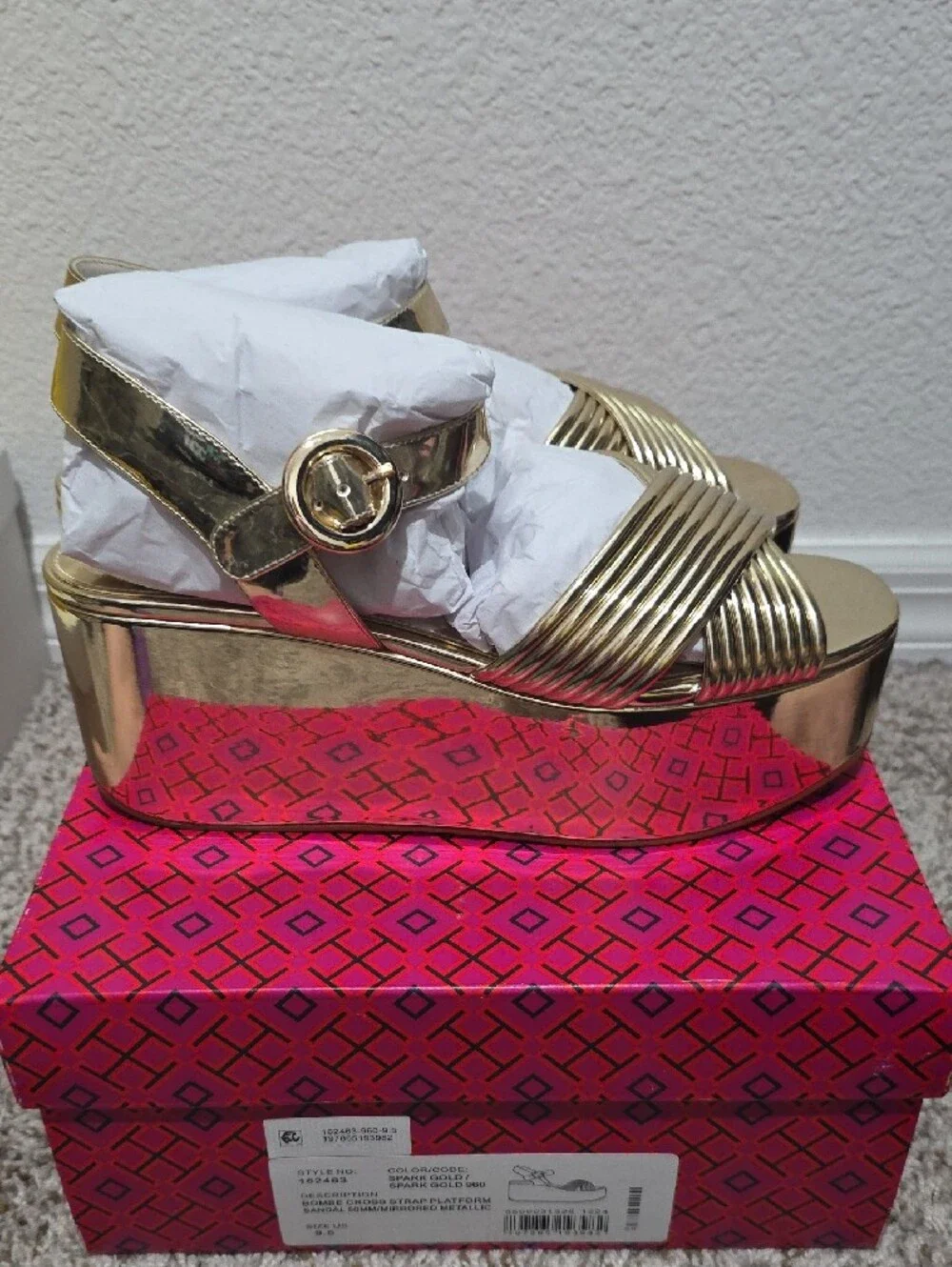 Tory Burch Metallic Gold Platform Sandals